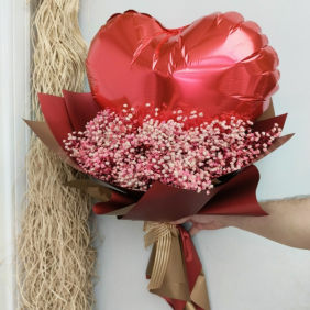 Antalya Florist Gypso & Heart Balloon Bouquet-FLA80